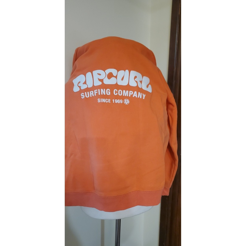 Vtg Y2K Rip Curl Sweatshirt hoodie Puffy Script Surf skater grunge pullover Boxy